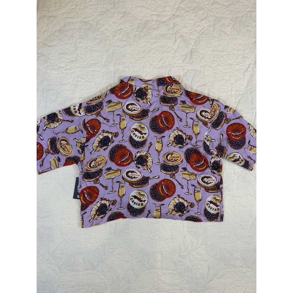 Print Fresh EcoSatin Wildest Dreams Pajamas Set in Champagne & Caviar Lavender S - Picture 5 of 11